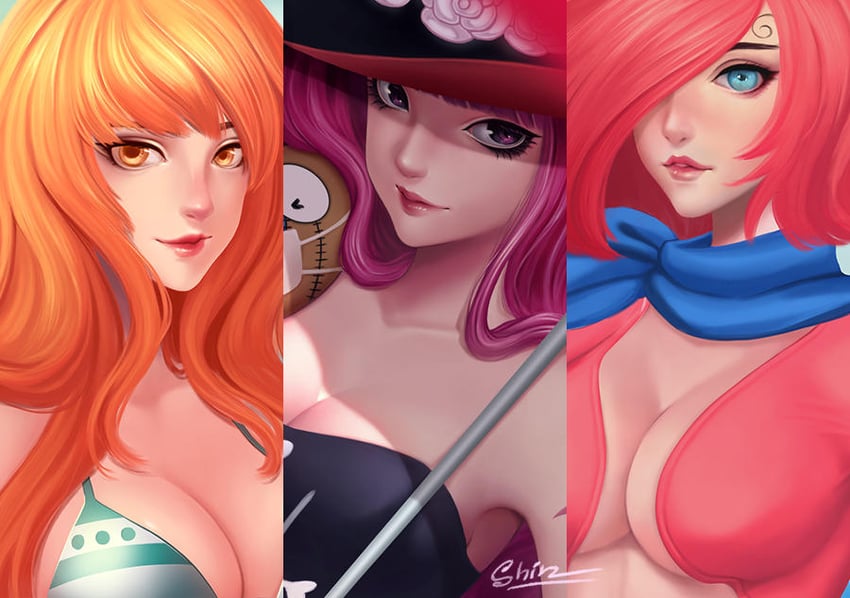 nami, perona, and vinsmoke reiju (one piece) drawn by shinkodoku