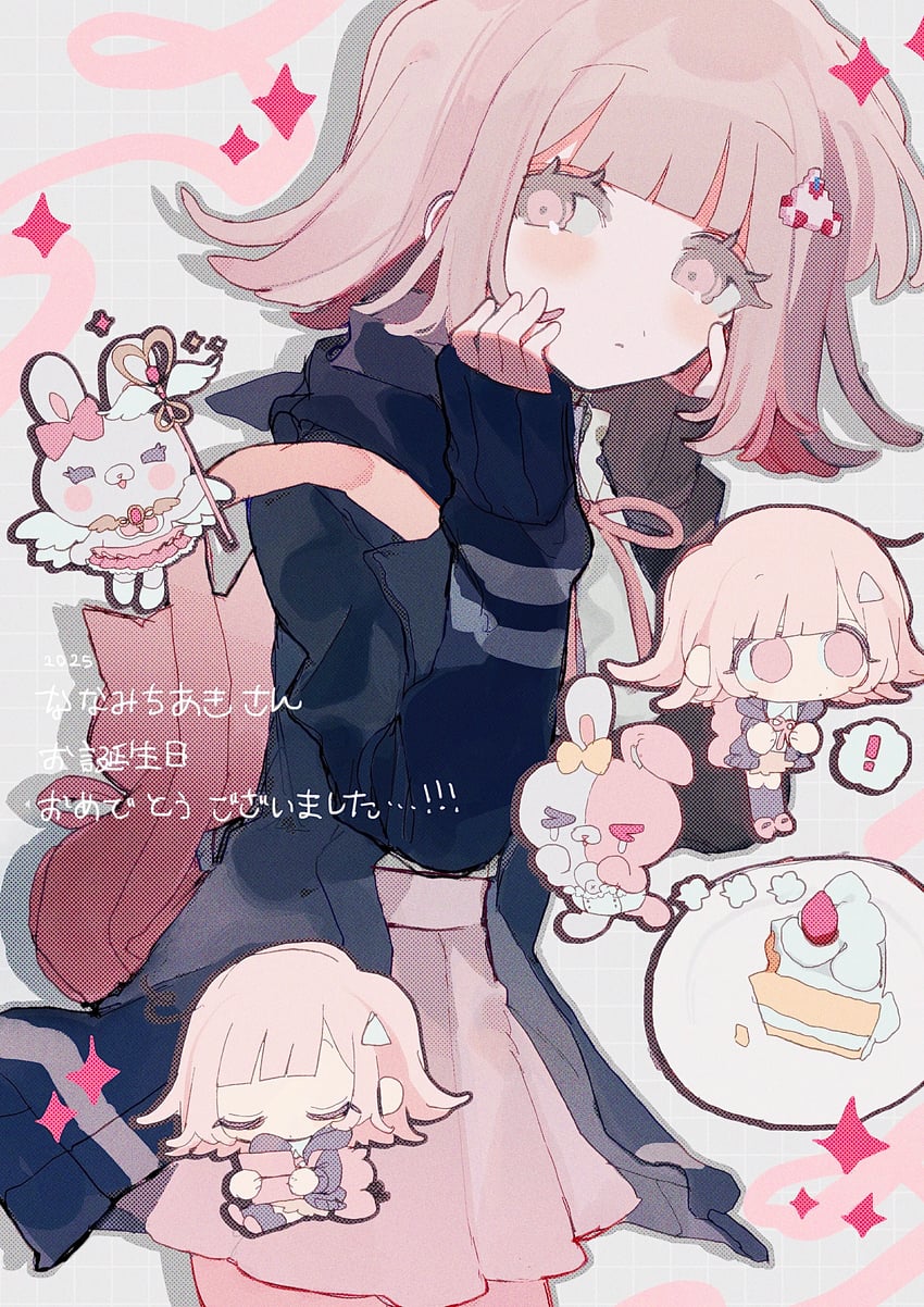 nanami chiaki, monomi, and usami (danganronpa and 1 more) drawn by manaita_no_sake