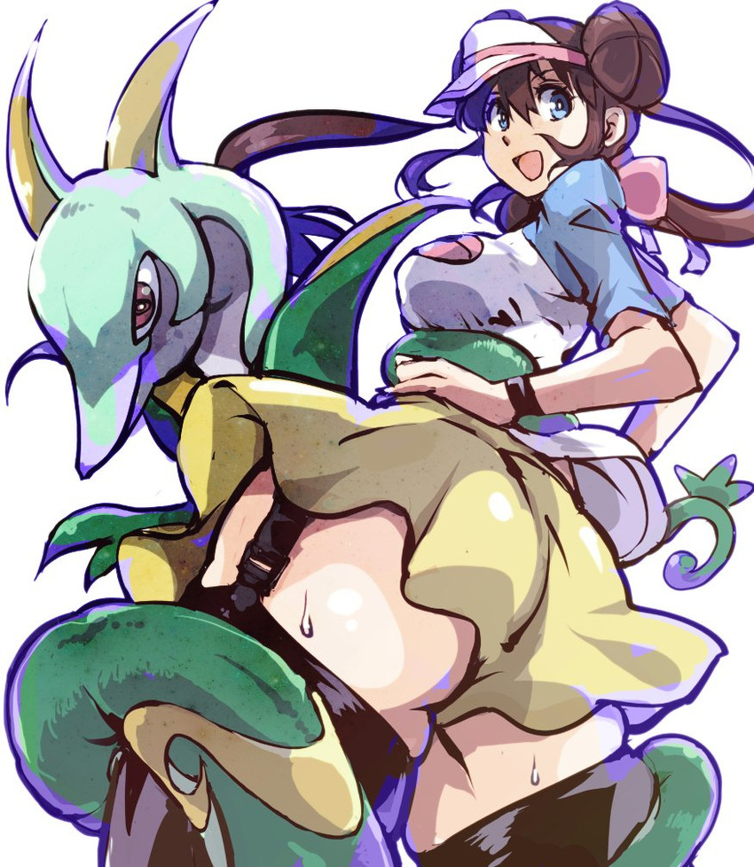 rosa and servine (pokemon and 1 more) drawn by kamisimo_90