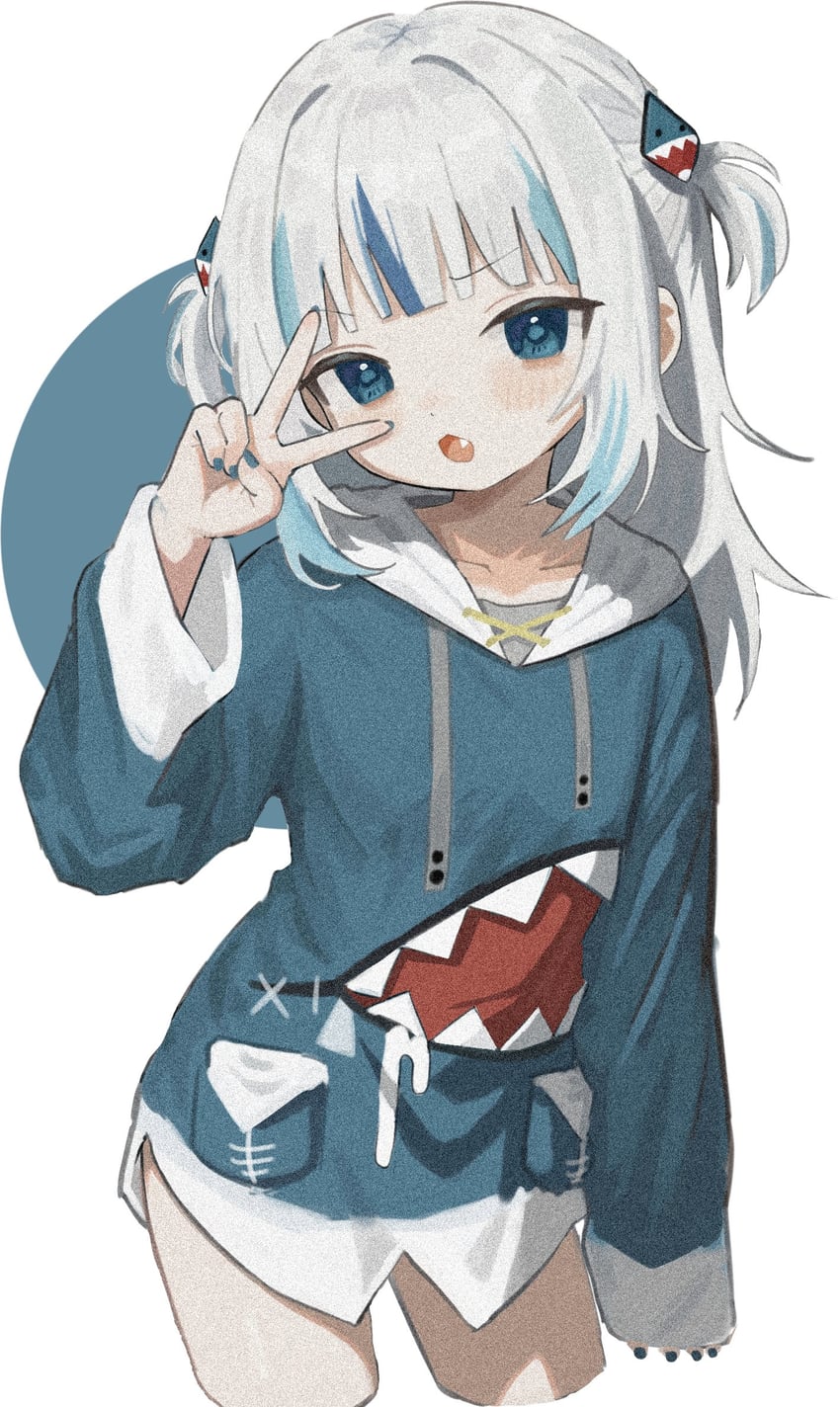 gawr gura (hololive and 1 more) drawn by chromasen