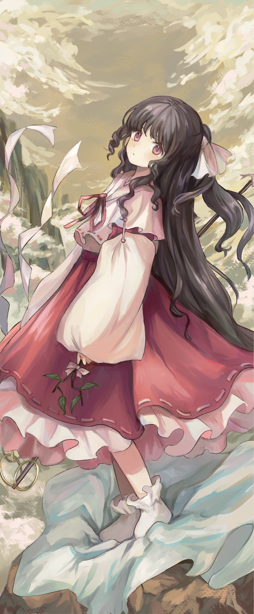 girl who trained on mt. haku (touhou and 1 more) drawn by sasami_(shiroi_fuwafuwa)