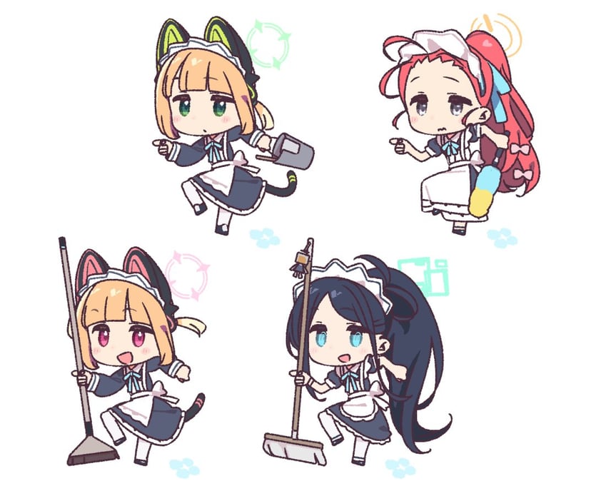 aris, momoi, midori, and yuzu (blue archive and 1 more) drawn by yoru_nai