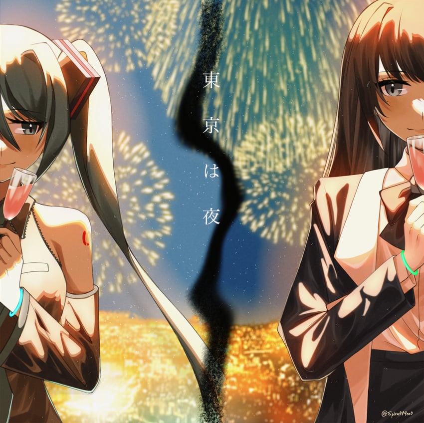 hatsune miku and chando (vocaloid and 2 more) drawn by spica_(spica5f9ea0)