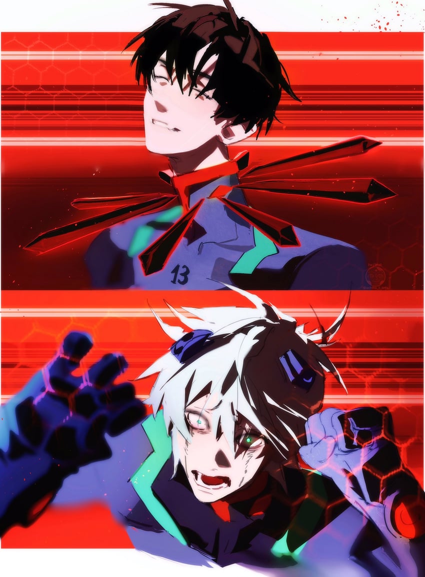 ikari shinji, nagisa kaworu, till, and ivan (neon genesis evangelion and 1 more) drawn by uchiha_i_arts