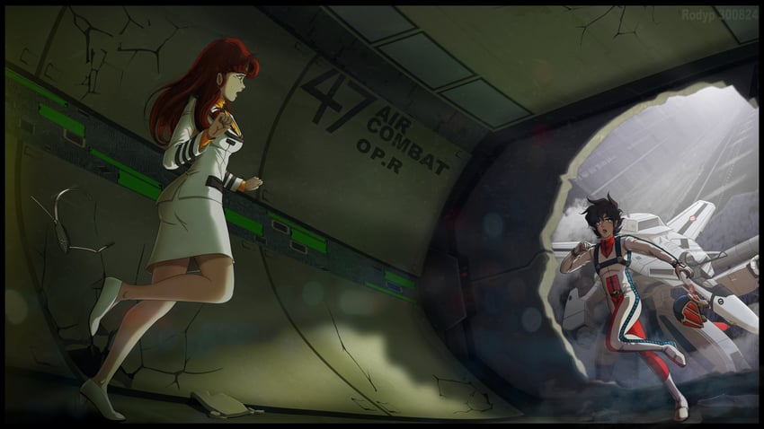 vf-1, ichijou hikaru, hayase misa, and vf-1s (macross and 2 more) drawn by rodypaxten