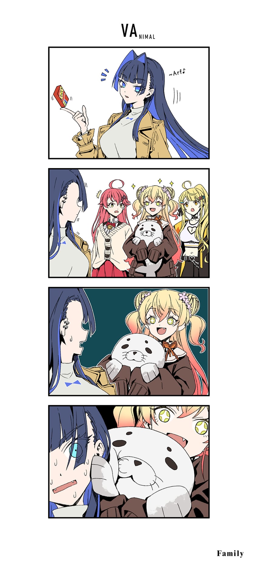 ouro kronii, sakura miko, momosuzu nene, and yozora mel (hololive and 1 more) drawn by taka_t