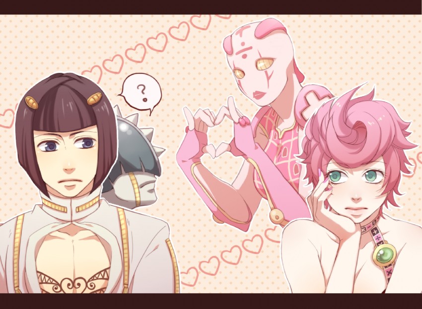 bruno bucciarati, trish una, sticky fingers, and spice girl (jojo no kimyou na bouken and 1 more) drawn by hanaichi_(hana13)