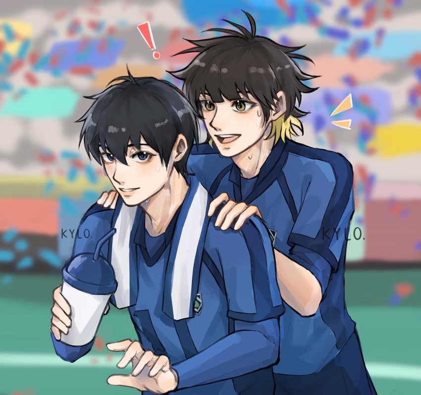 isagi yoichi and bachira meguru (blue lock) drawn by kyllooelo