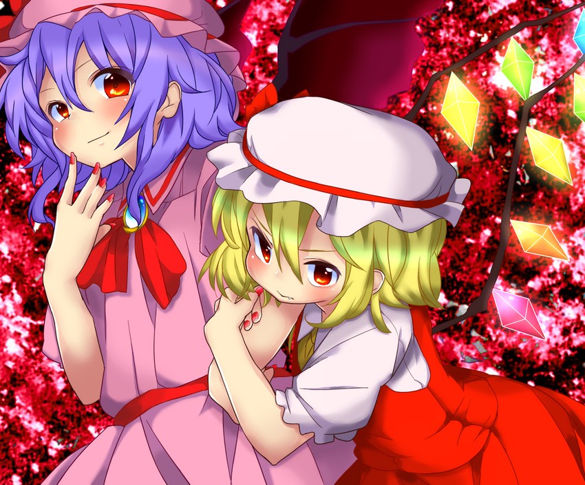 remilia scarlet and flandre scarlet (touhou) drawn by kobayashi_marina
