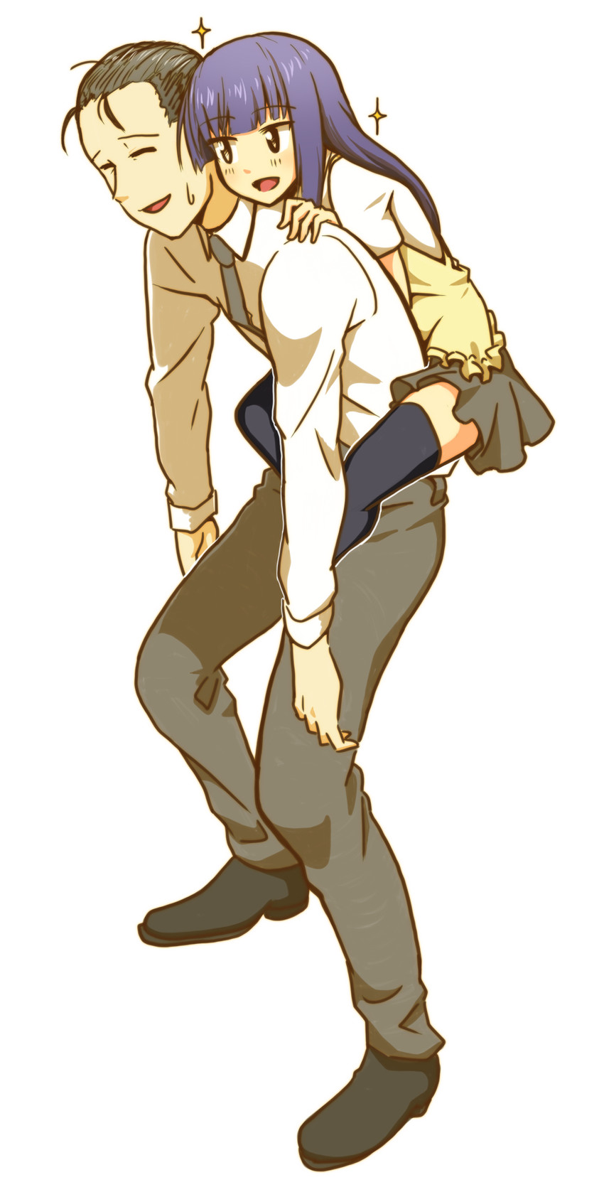yamada aoi and otoo hyougo (working!!) drawn by sawara