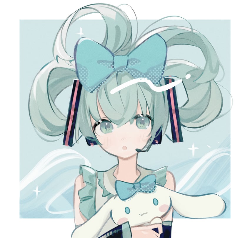 hatsune miku, cinnamoroll, and cinnamiku (vocaloid and 2 more) drawn by k0tokay