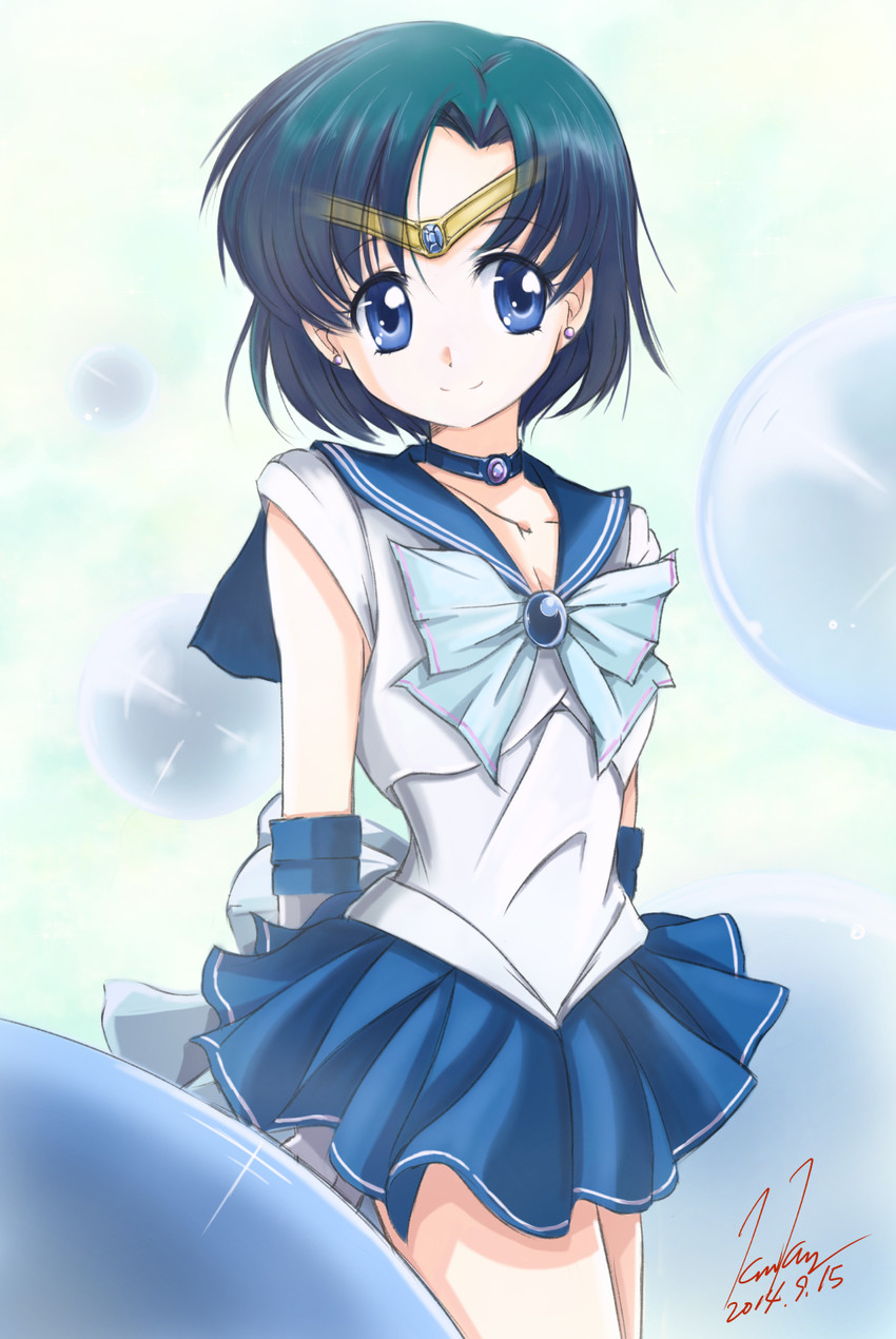 mizuno ami and sailor mercury (bishoujo senshi sailor moon) drawn by kem_kem