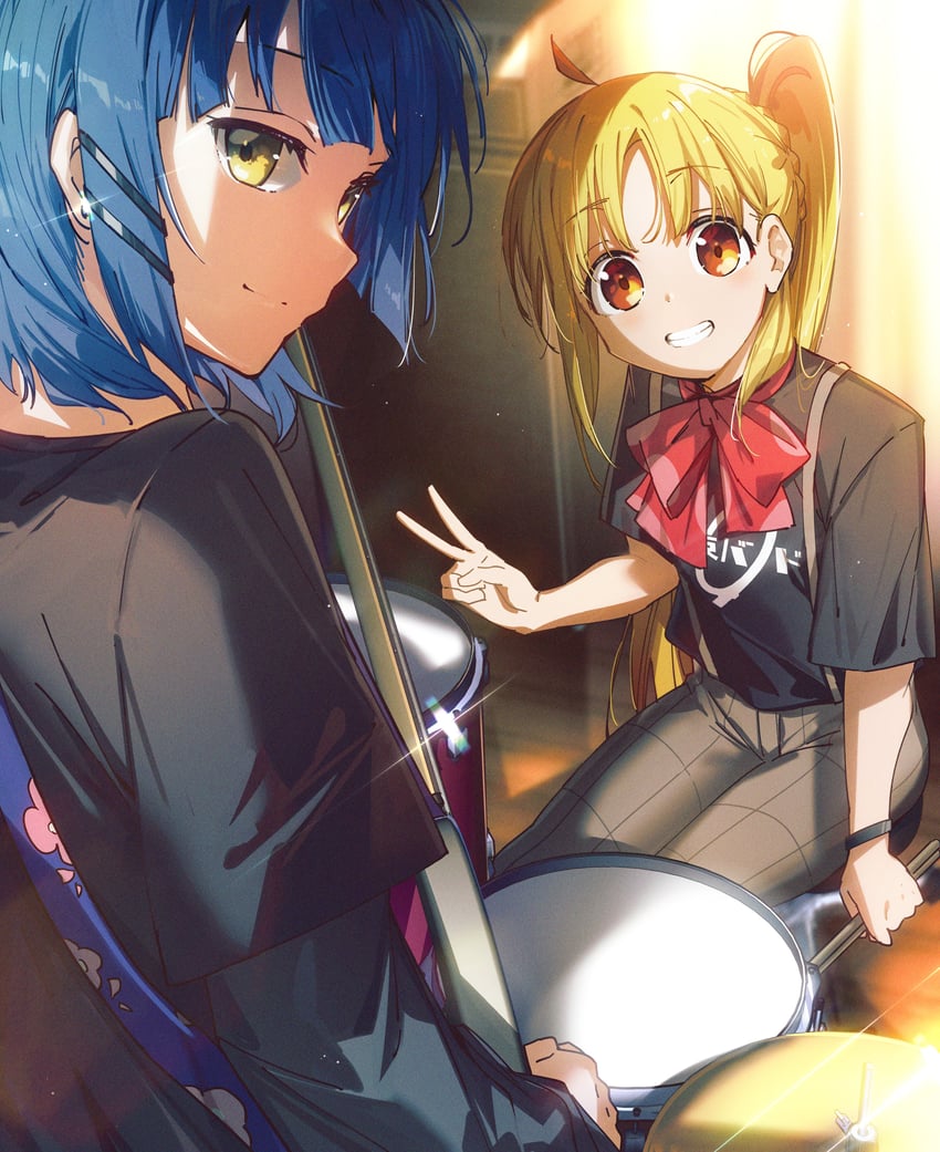 ijichi nijika and yamada ryo (bocchi the rock!) drawn by yoru_kiri