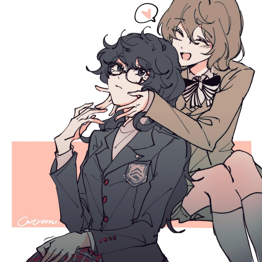amamiya ren and akechi gorou (persona and 1 more) drawn by catrom_nya