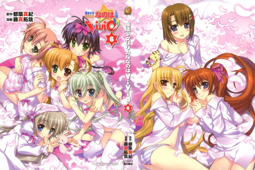 fate testarossa, takamachi nanoha, yagami hayate, vivio, einhard stratos, and 5 more (lyrical nanoha and 1 more) drawn by fujima_takuya