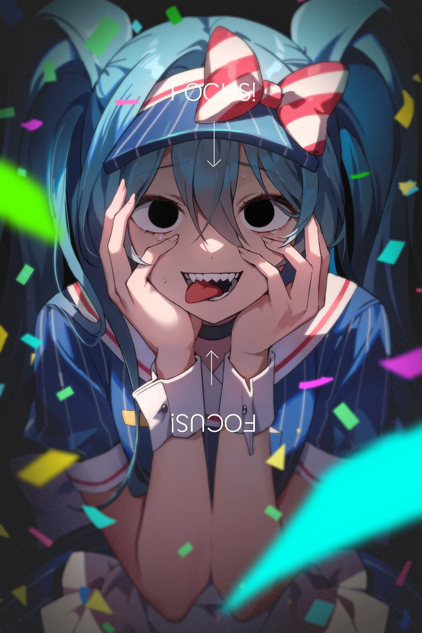 hatsune miku (vocaloid and 1 more) drawn by azit_(down)