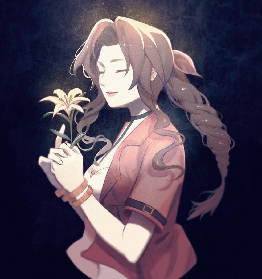aerith gainsborough (final fantasy and 2 more) drawn by whither_laws