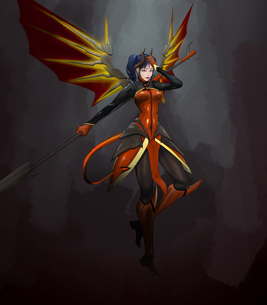 mercy and devil mercy (overwatch and 1 more) drawn by sleepingfox4