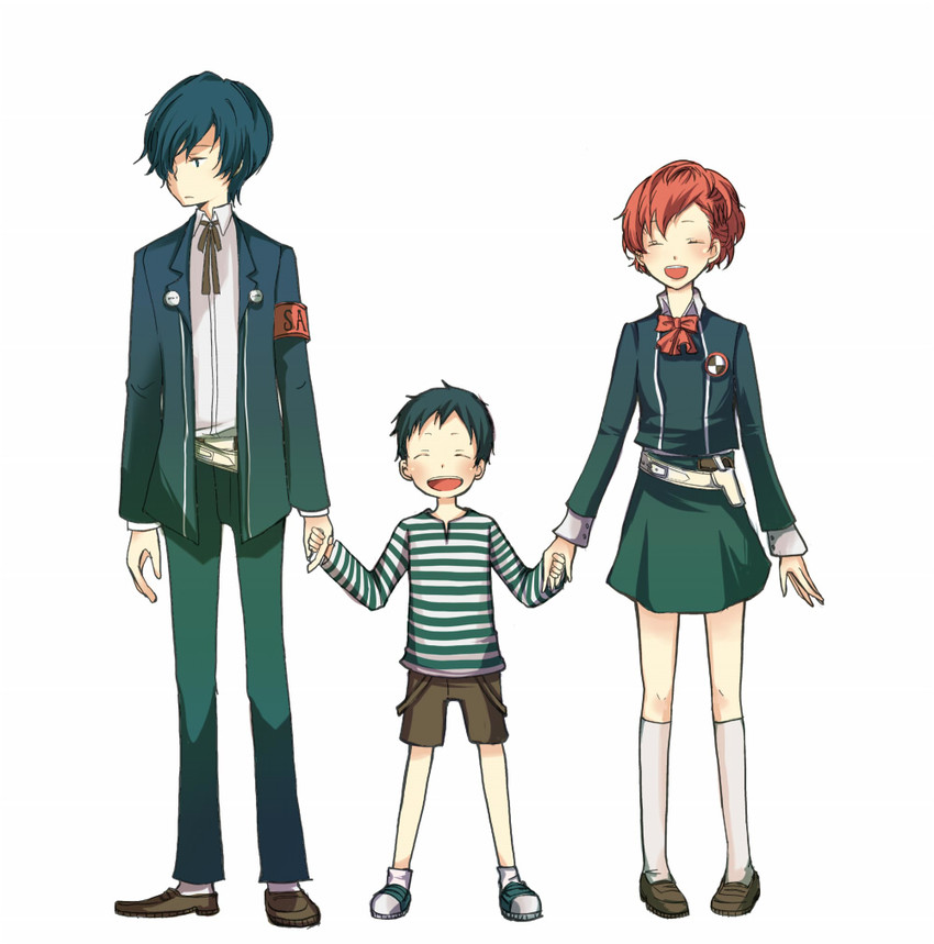 yuuki makoto, shiomi kotone, and pharos (persona and 2 more) drawn by machiko_(umu)