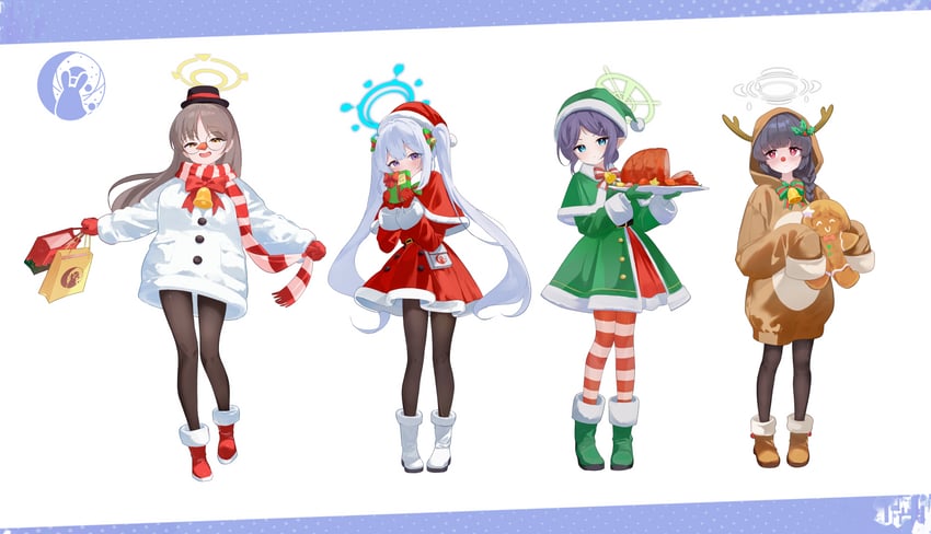 miyu, miyako, saki, and moe (blue archive) drawn by meliach
