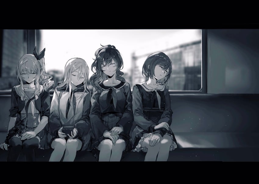 asahina mafuyu, shinonome ena, akiyama mizuki, and yoisaki kanade (project sekai and 2 more) drawn by nashinashi