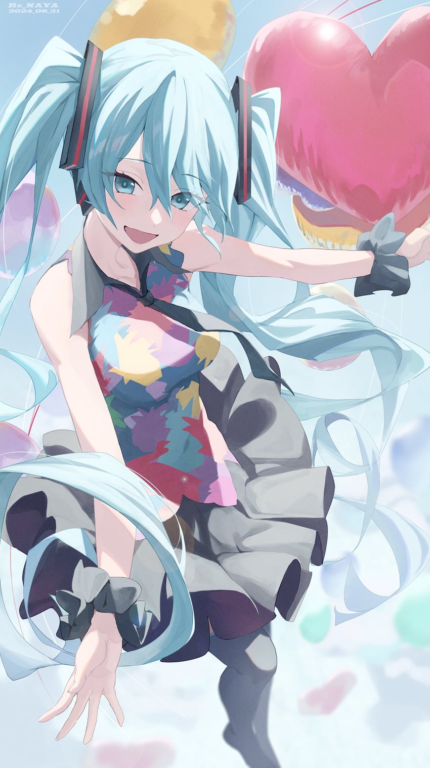 hatsune miku (vocaloid and 1 more) drawn by re_naya