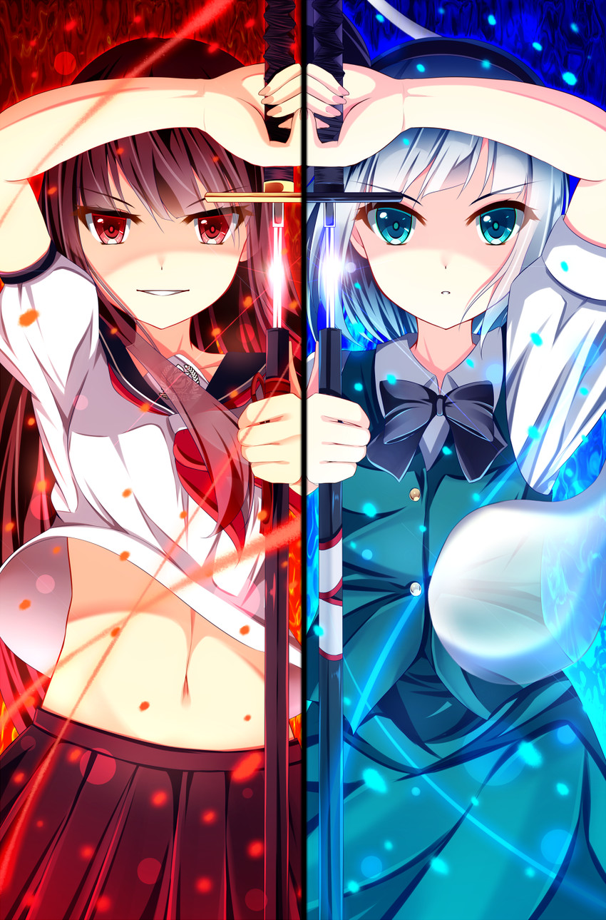 konpaku youmu and kureha (touhou and 2 more) drawn by akine_(kuroyuri)