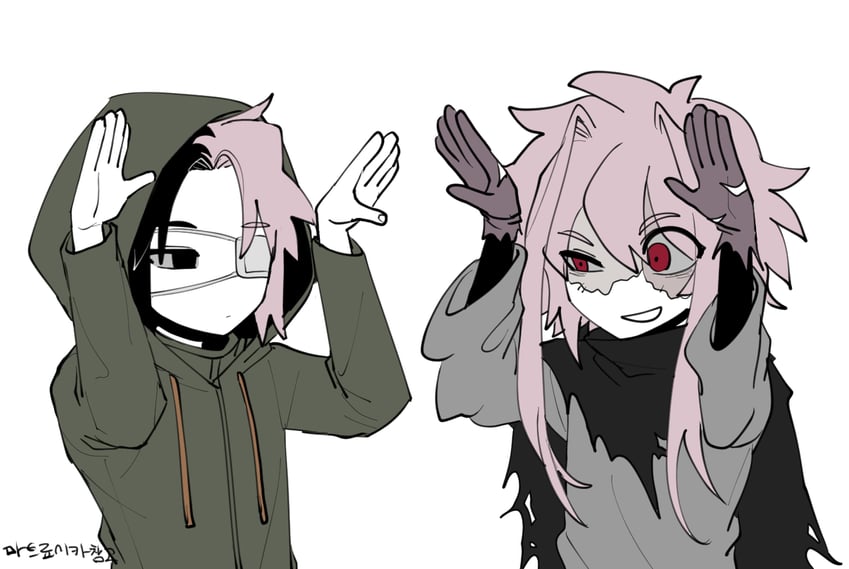 nijou ryuu and mutsushika misumi (saibou shinkyoku) drawn by nu_(qjqmfqjqmf02)