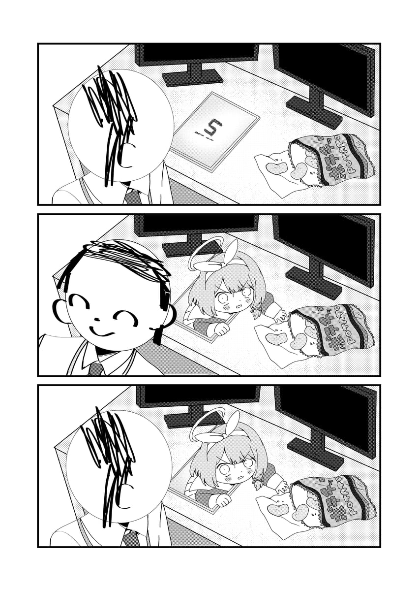 sensei, doodle sensei, and arona (blue archive) drawn by fujiyama_ichiha
