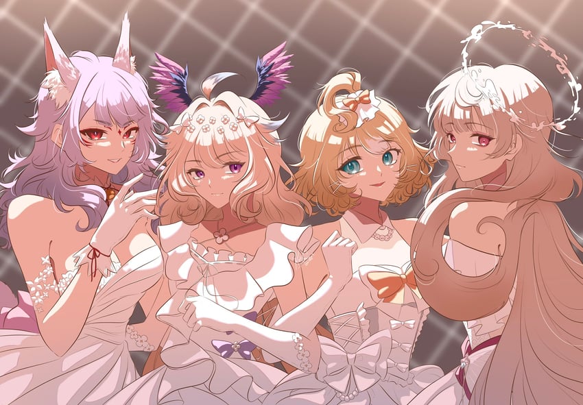 enna alouette, millie parfait, nina kosaka, and reimu endou (nijisanji and 1 more) drawn by katcmanga