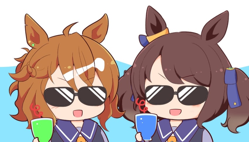 jungle pocket and tosen jordan (umamusume) drawn by gomashio_(goma_feet)