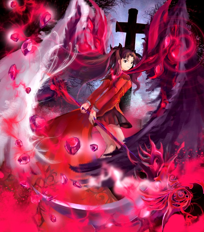 tohsaka rin (fate and 1 more) drawn by xiezhuyu