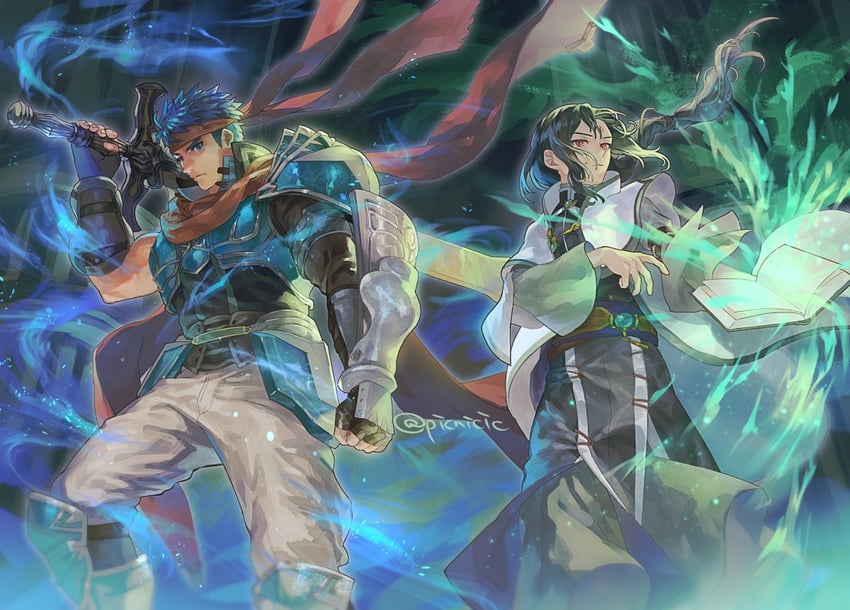 ike and soren (fire emblem and 1 more) drawn by picnicic