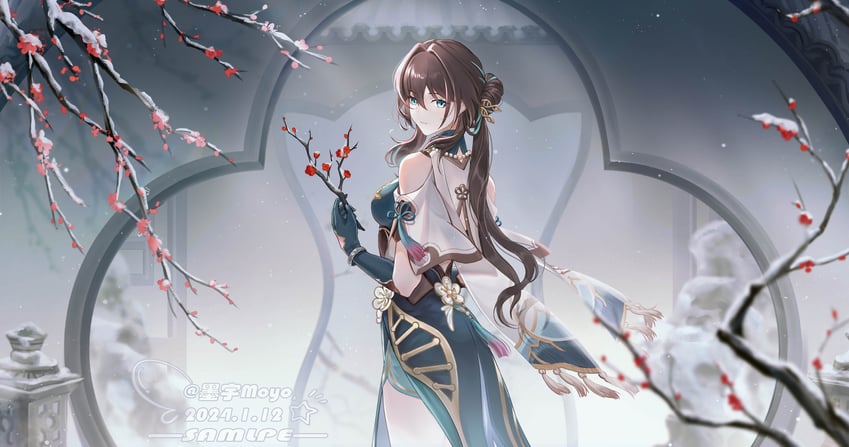 ruan mei (honkai and 1 more) drawn by moyu_moyo