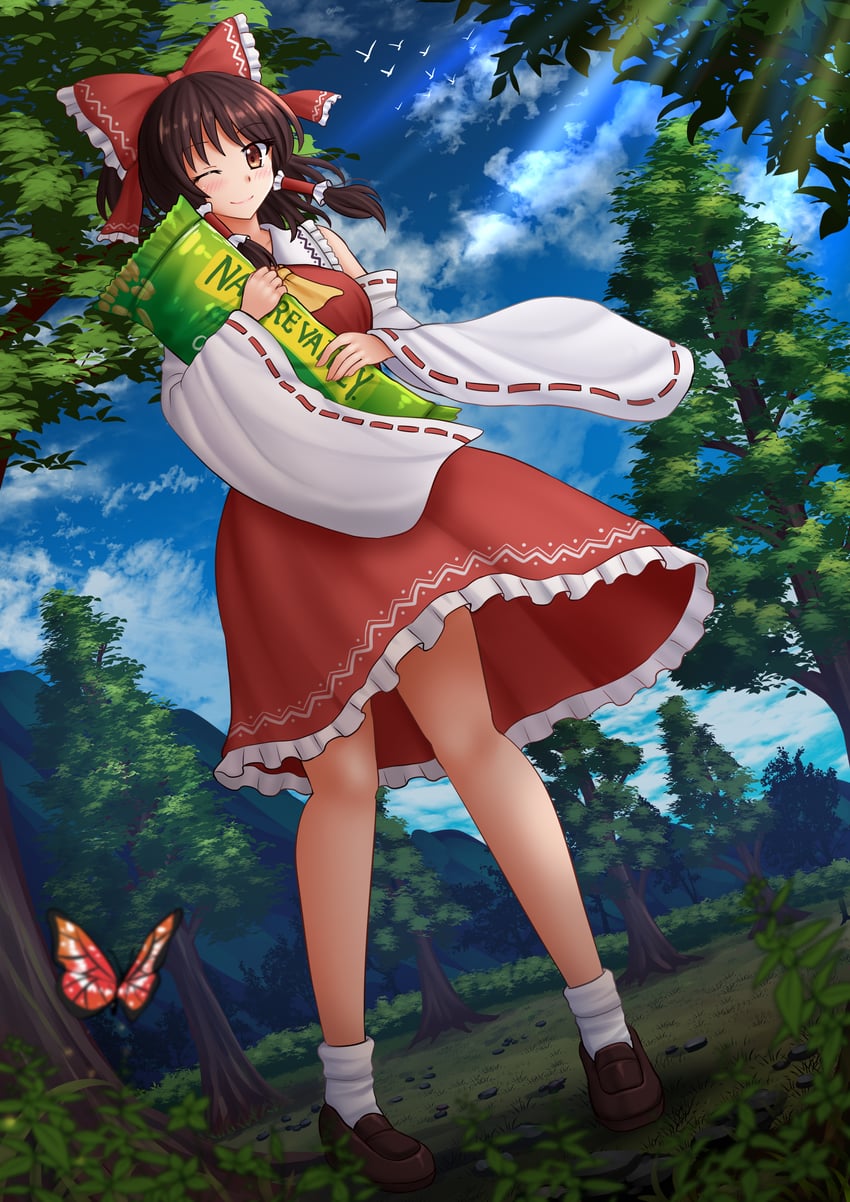 hakurei reimu (touhou and 1 more) drawn by kazenokaze