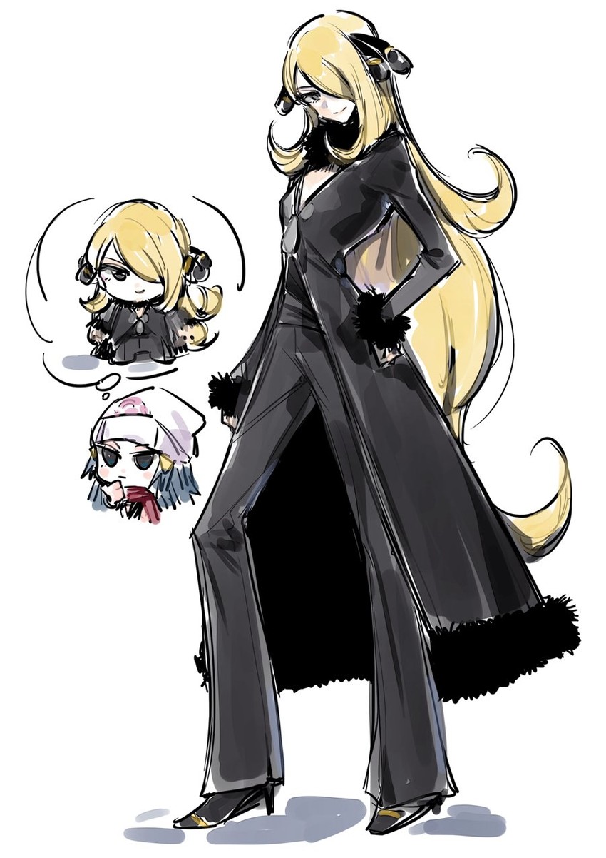 dawn and cynthia (pokemon and 1 more) drawn by tima