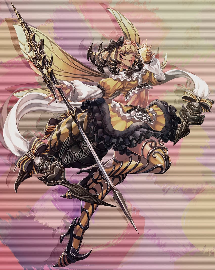 honey b. lovely (final fantasy and 1 more) drawn by mihira_(tainosugatayaki)