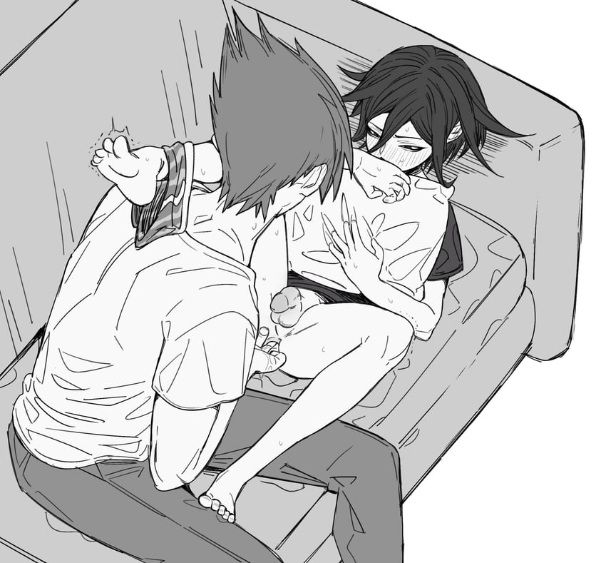 oma kokichi and momota kaito (danganronpa and 1 more) drawn by miri_(bossu_osu)