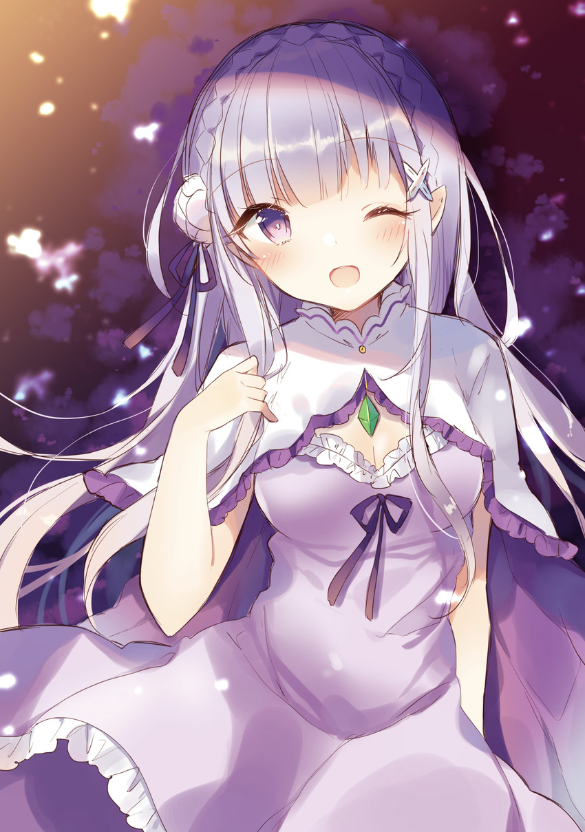 emilia (re:zero kara hajimeru isekai seikatsu) drawn by shiino_sera