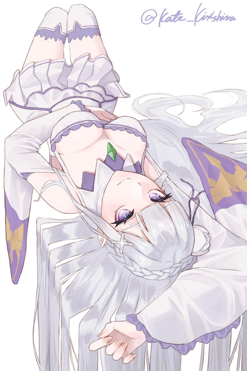 emilia (re:zero kara hajimeru isekai seikatsu) drawn by kirishima_kate