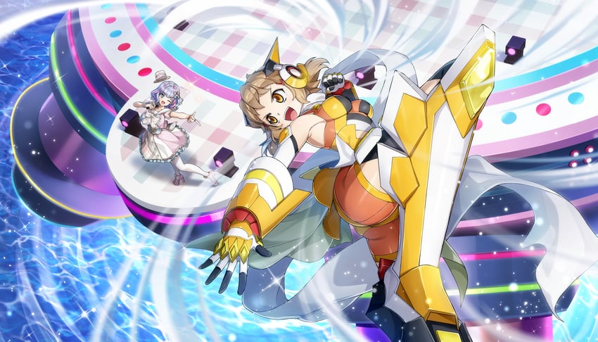 tachibana hibiki and kukuri tomo (senki zesshou symphogear and 1 more) drawn by ootomo_takuji