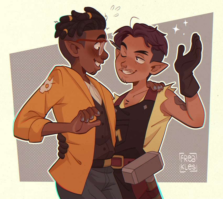 gus porter and matt tholomule (the owl house) drawn by fernfrek