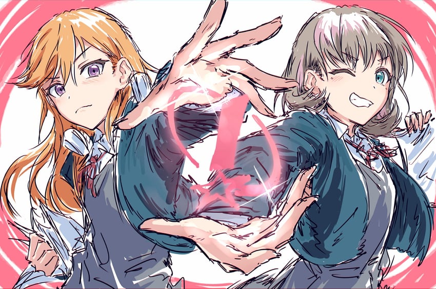 shibuya kanon and tang keke (love live! and 1 more) drawn by bullfalk