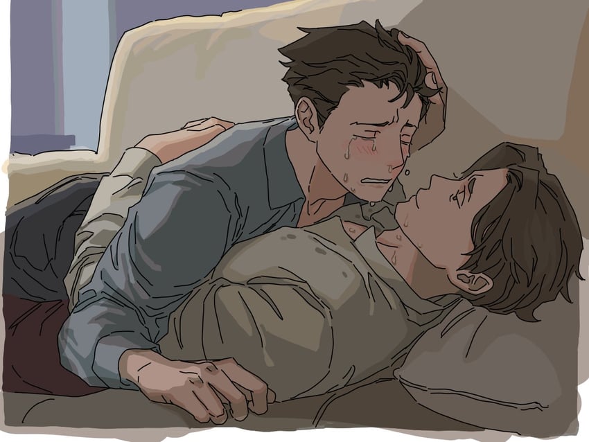 phoenix wright and miles edgeworth (ace attorney) drawn by jibog1043588