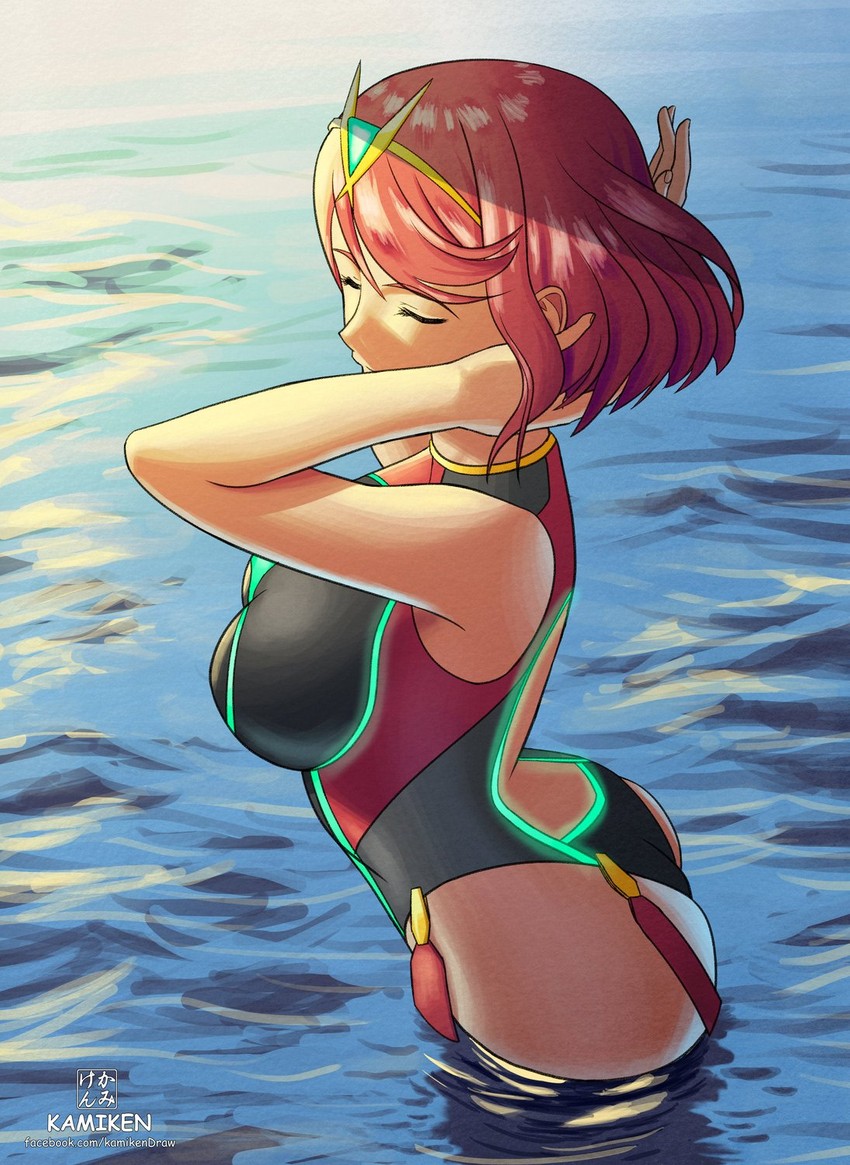 pyra (xenoblade chronicles and 1 more) drawn by kami_mitsugu_(kamiken)