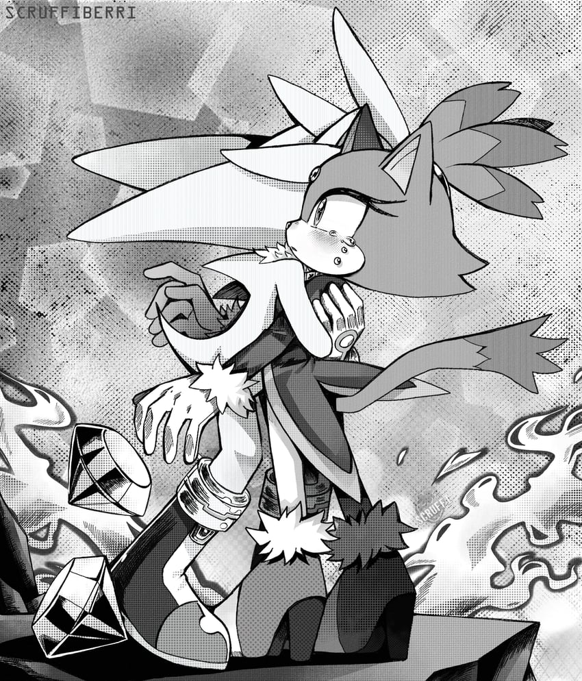 blaze the cat and silver the hedgehog (sonic and 1 more) drawn by scruffyart