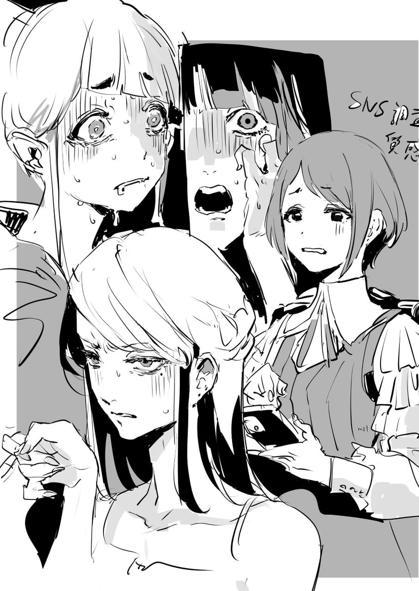 fukurai azami, jasmine, sato mio, and rina (toshi densetsu kaitai center) drawn by osakana_(denpa_yun'yun)