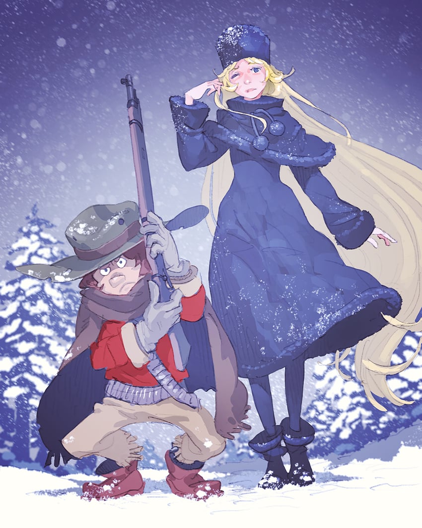 maetel and ooyama toshiro (ginga tetsudou 999 and 2 more) drawn by pomodorosa