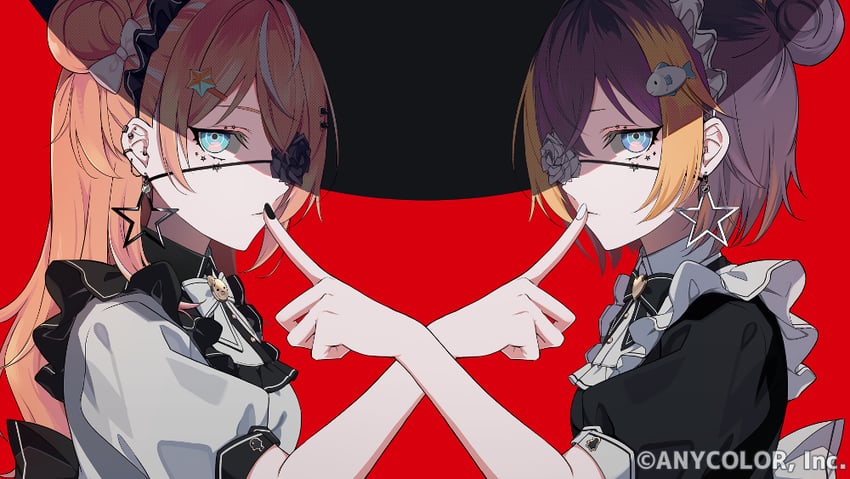 petra gurin and igarashi rika (nijisanji and 1 more) drawn by kitokito_tokito