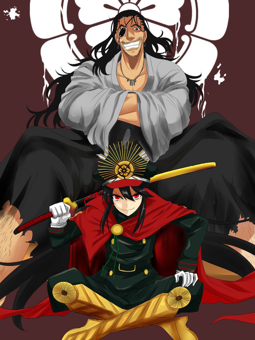 oda nobunaga (fate and 2 more) drawn by rakku_(10219563)